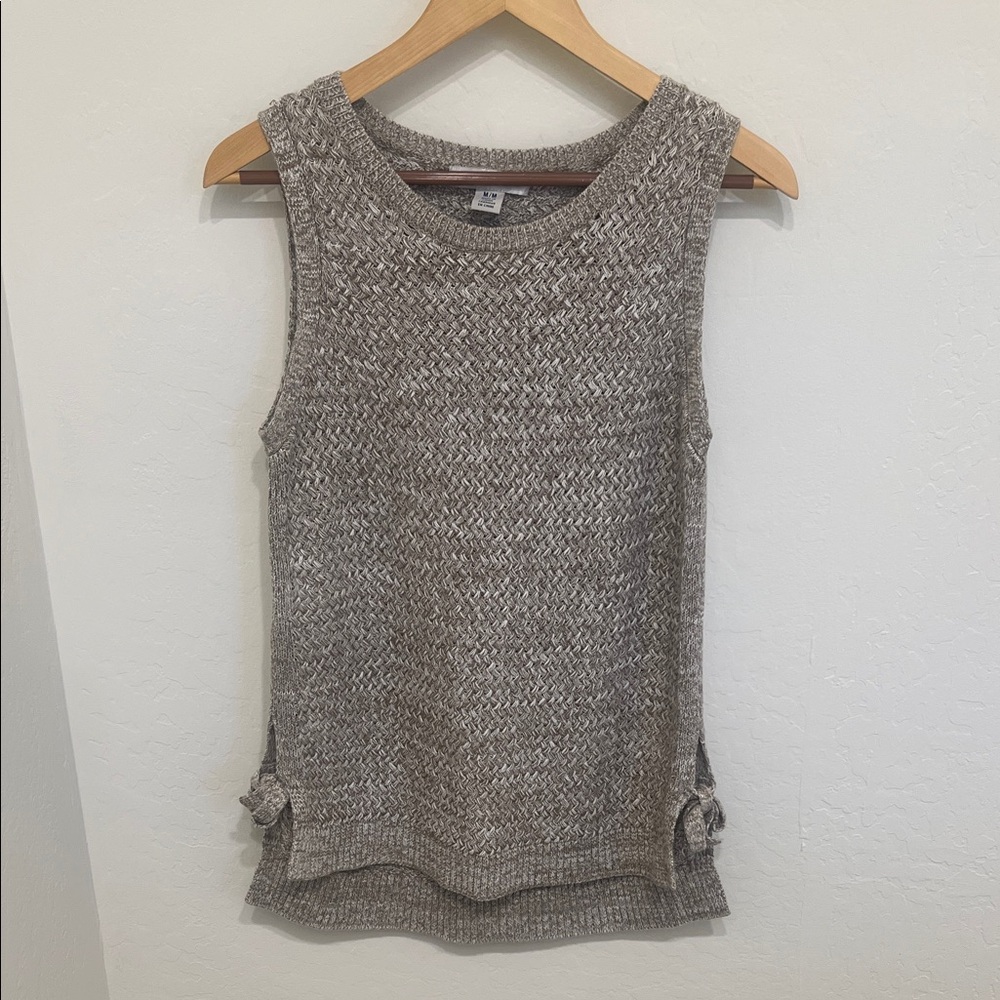 Tommy Bahama Taupe Textured Sleeveless Blouse